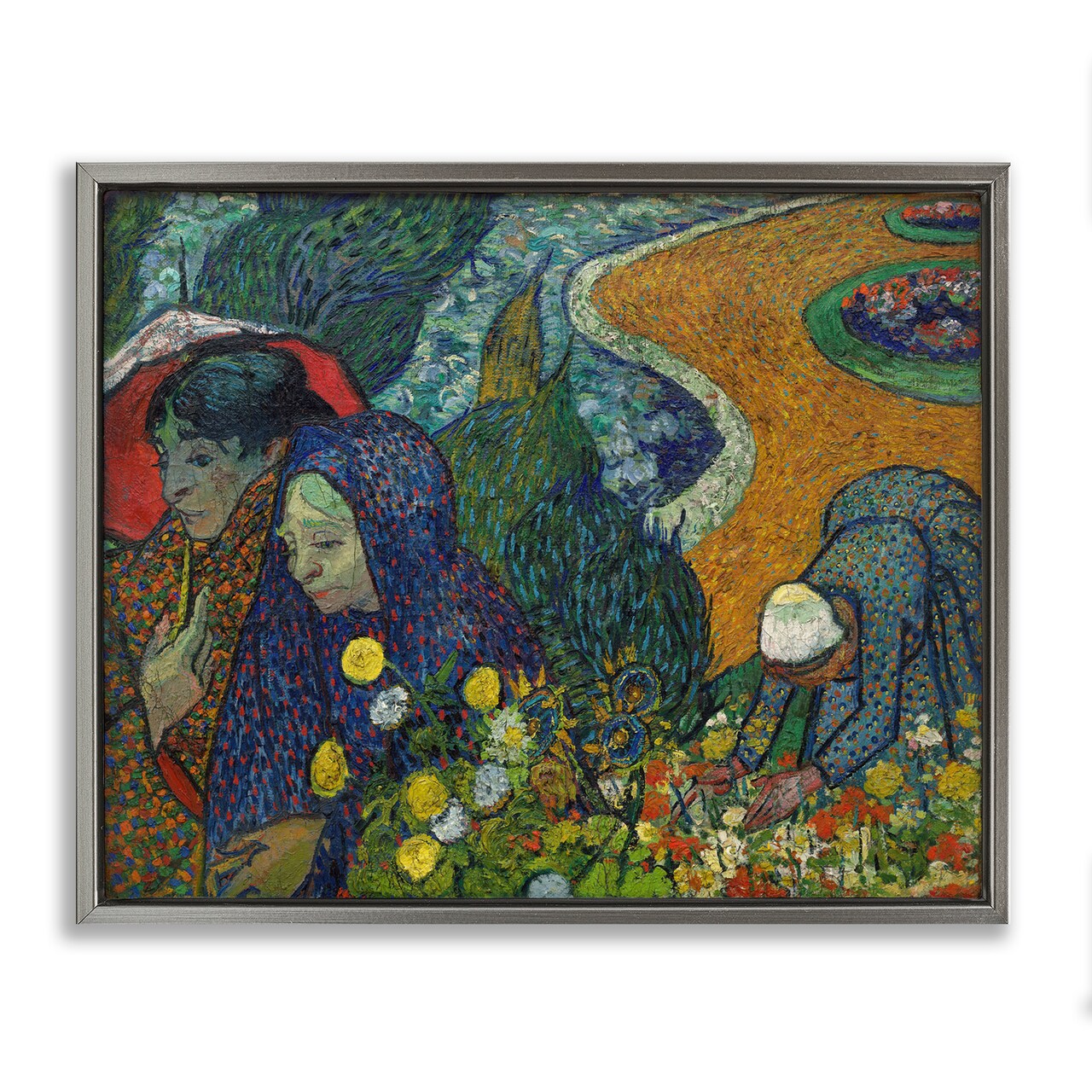 Stupell Industries Van Gogh Memory of Garden at Etten Framed Floater Canvas Wall Art Design by one1000paintings